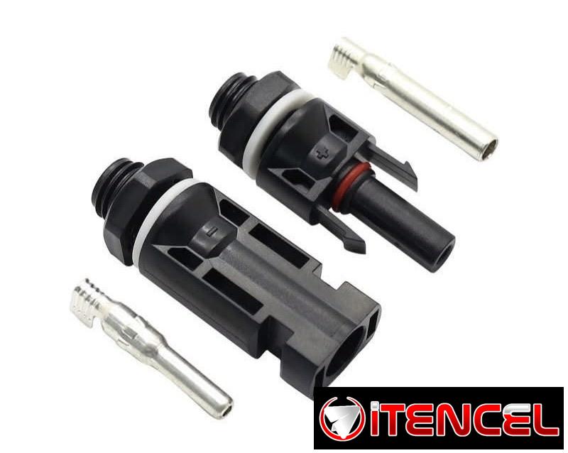 Set de conectores MC4 macho y hembra para paneles solares