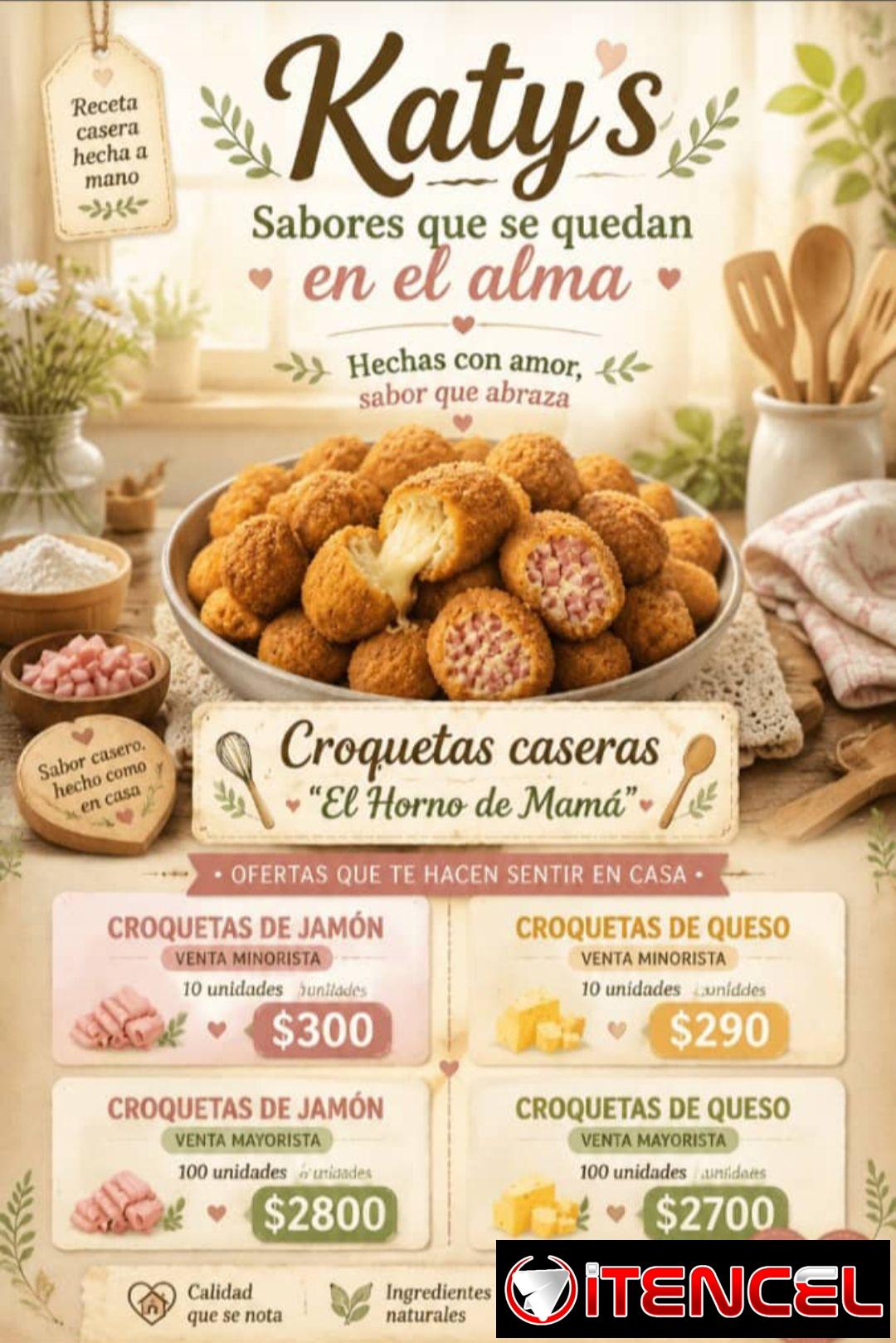 Croquetas de Pollo, Queso, Jamón. Bolitas de Queso, Bolitas de Queso y Jamón