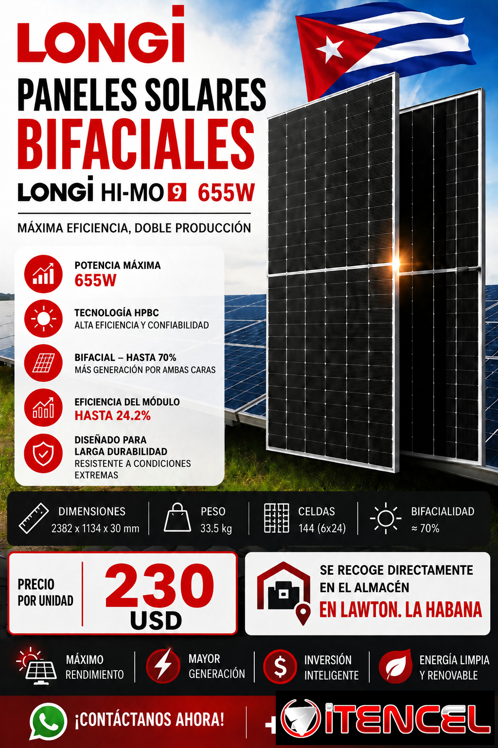 🚨 PANELES SOLARES BIFACIALES LONGI HI-MO 9 DE 655W 🚨