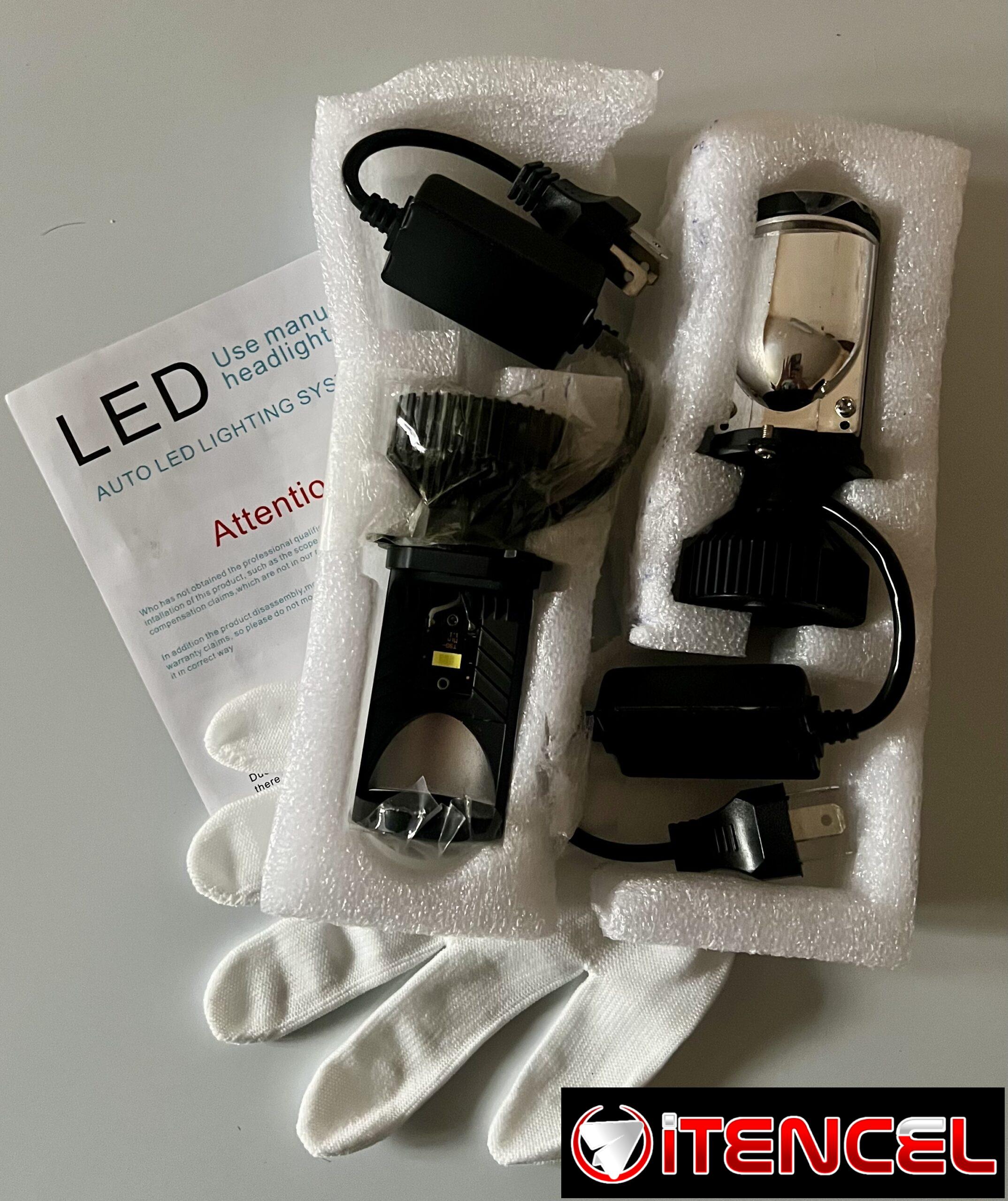 Bombillos led con lupa 12 volt, H4, luz larga y corta con fan disipador de calor !