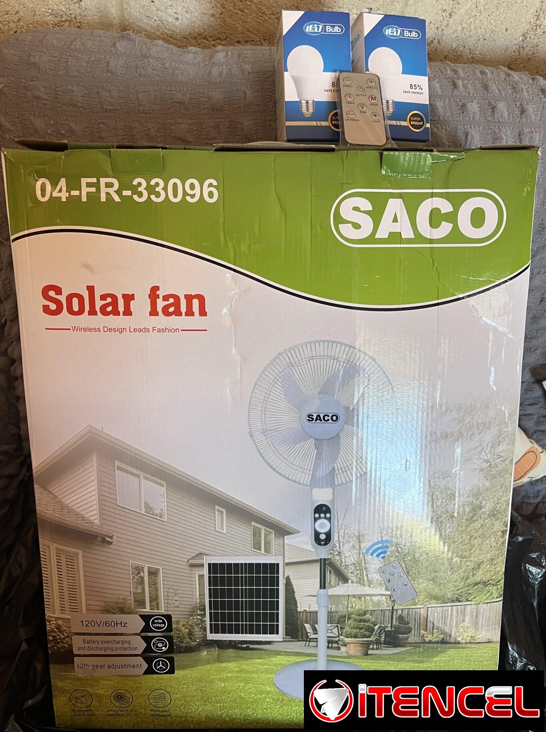 Ventilador recargable de 16” con bombillos led y panel recargable !