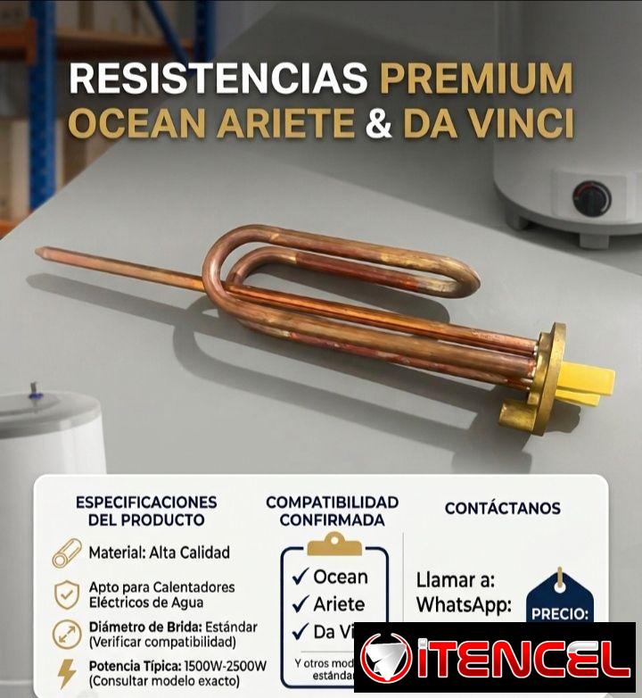 Resistencia para calentador eléctrico Ocean Ariete y Da Vinci