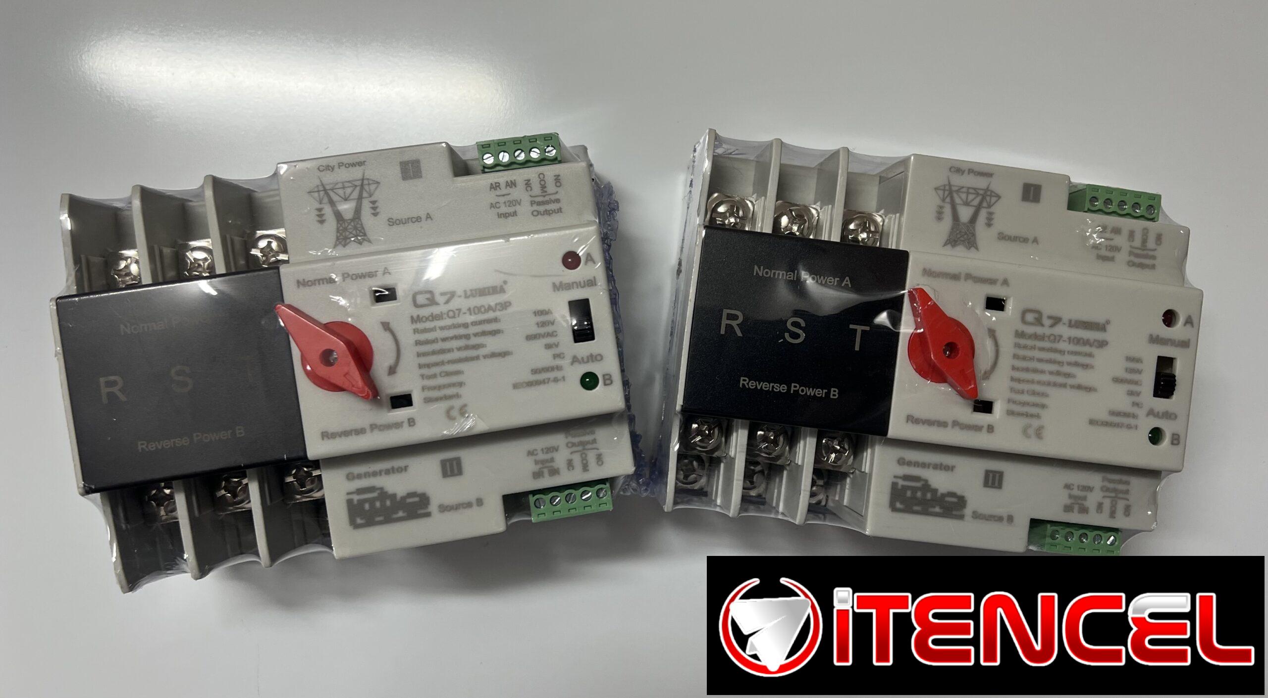 Transfer eléctrico Automático 110volt, 3 vías, 100 Amp