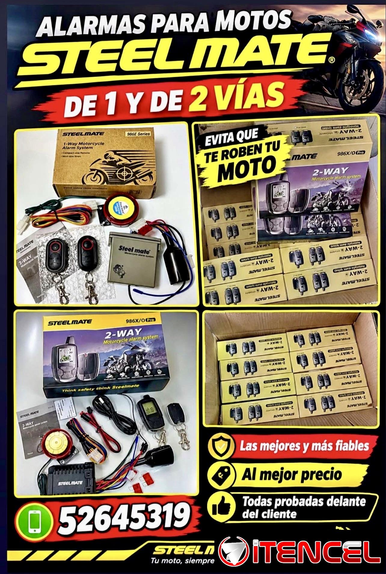 Las Mejores Alarmas para Motos STEELMATE de 1 y 2 vías con mando vipper !