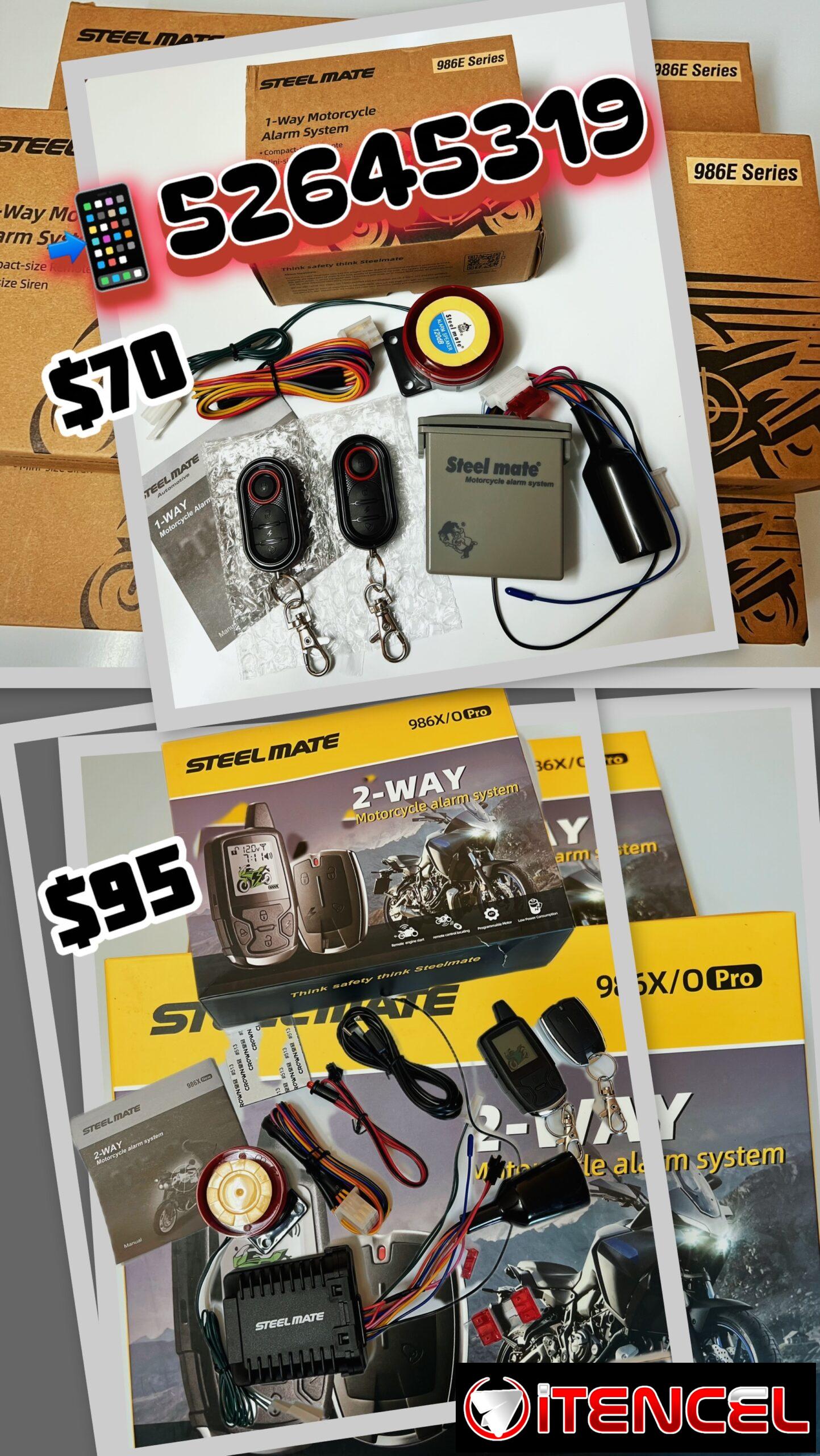 Las Mejores Alarmas para Motos STEELMATE de 1 y 2 vías con mando vipper !