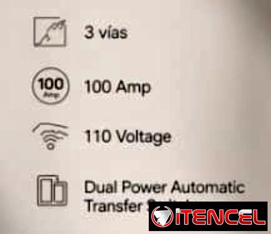 Transfer eléctrico Automático 110volt, 3 vías, 100 Amp