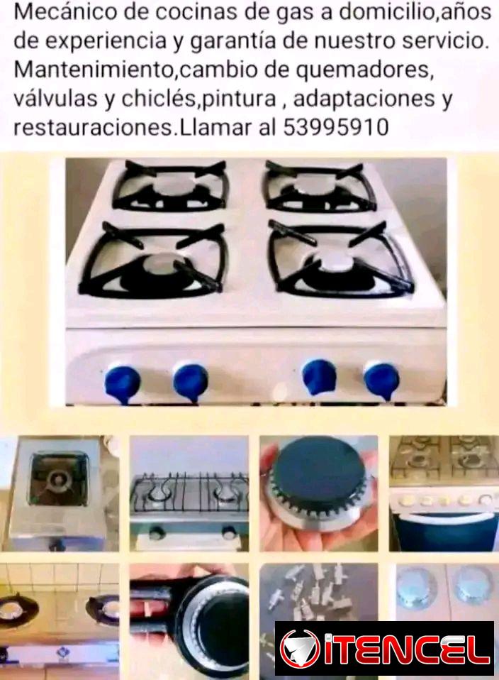 Mecánico de cocina de gas a domicilio sin costo adicional 53995910