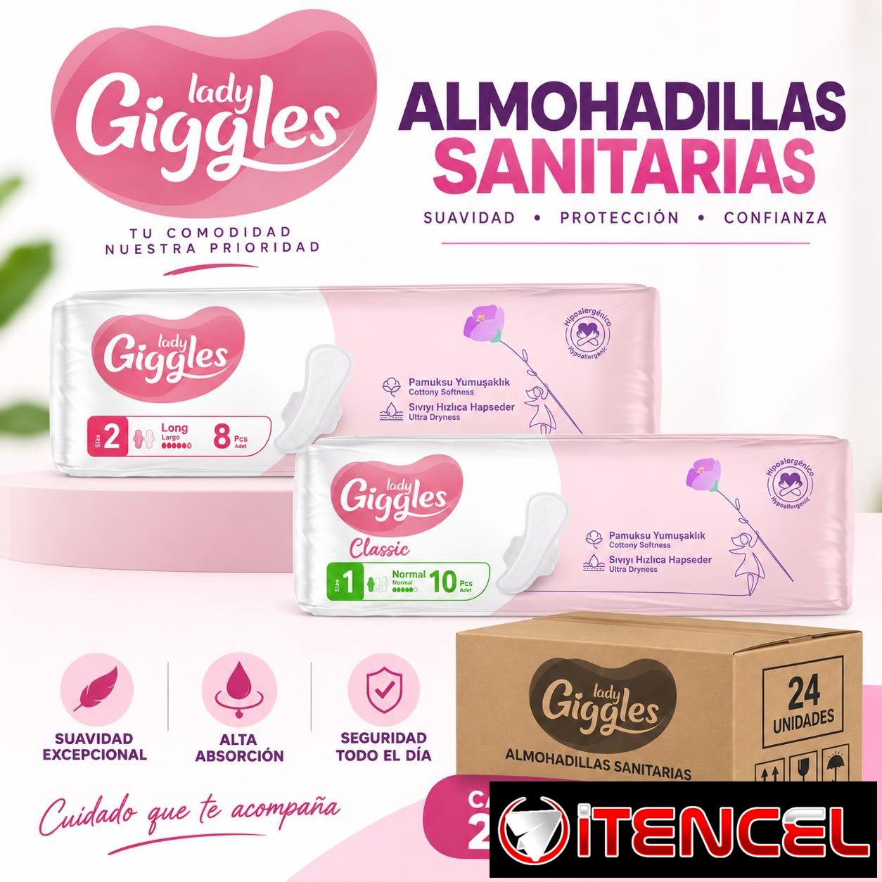 Almohadillas Sanitarias Lady Giggles 8u y 10u