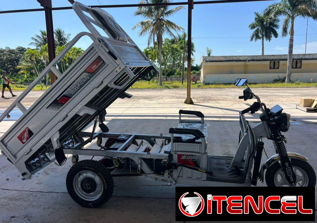 TRICICLO ELÉCTRICO VIENTO RAPIDO 2026 • Autonomía 80Km • Potencia 1200 W • Batería 60 V 45AH • Soporta 500 KG de carga • Capacidad