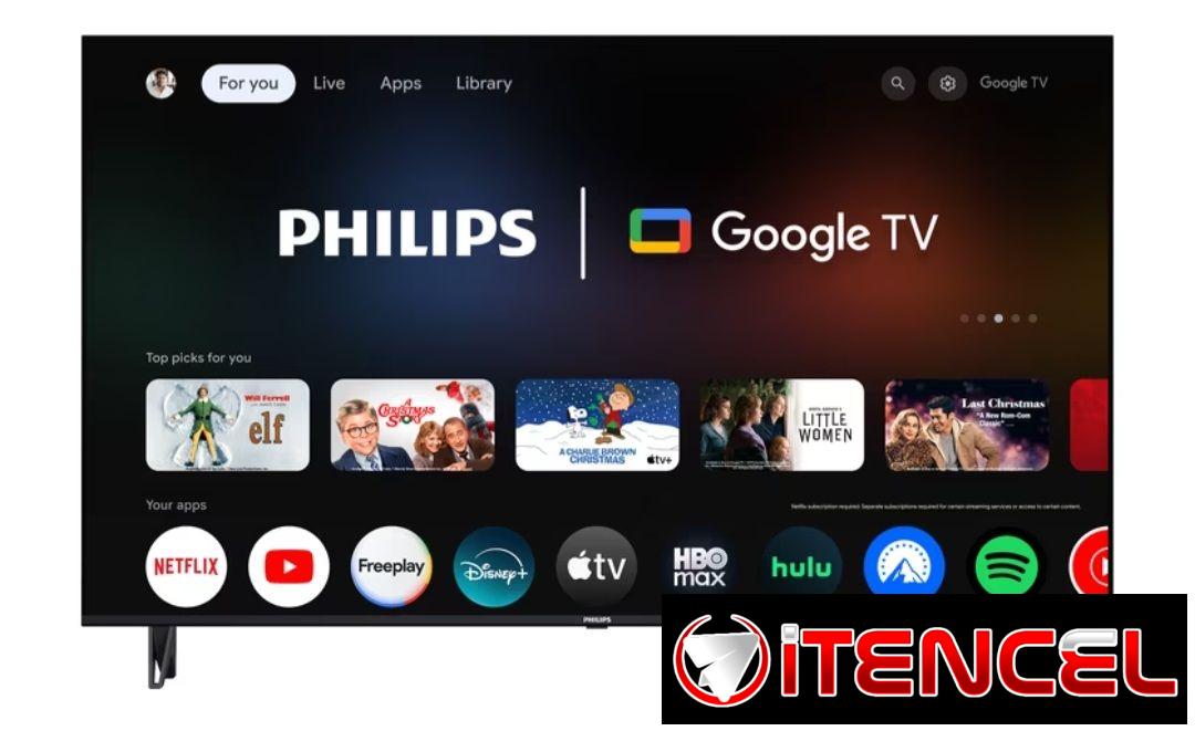 Televisor Philips 55 pulgadas parado por pantalla