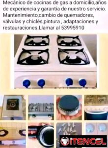 Mecánico de cocina de gas a domicilio sin costo adicional. 53995910.