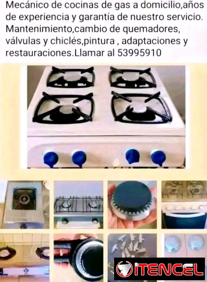 Mecánico de cocina de gas a domicilio sin costo adicional. 53995910.