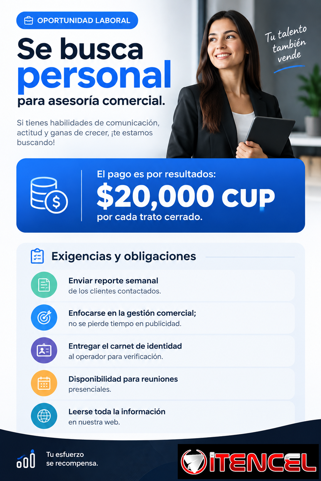 Se busca Asesor Comercial – Pago por trato cerrado