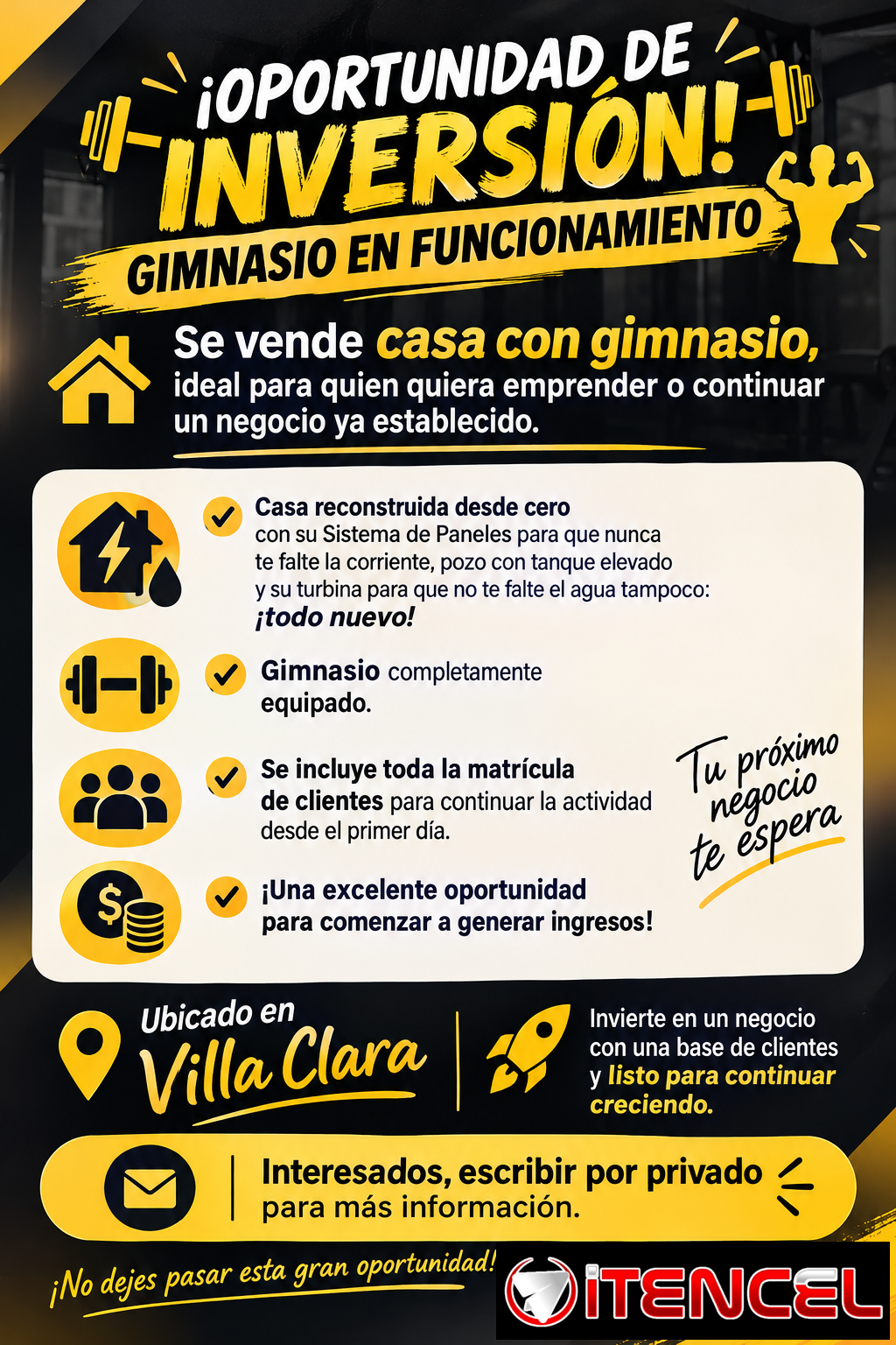 CASA CON NEGOCIO DE GIMNASIO COMPLETO