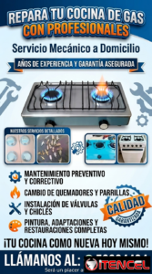 Mecánico de cocinas de gas a domicilio sin costo adicional