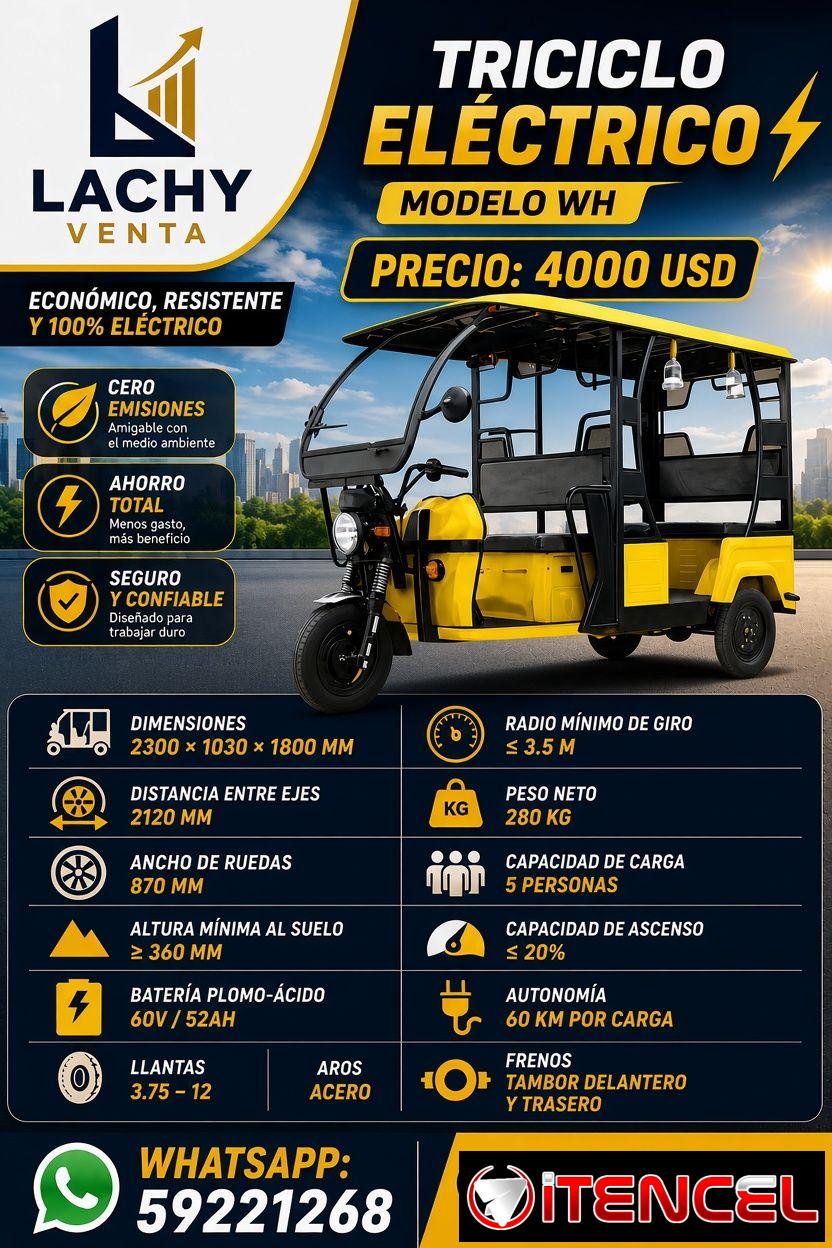 🔥 ¡TRICICLO ELÉCTRICO MODELO WH!