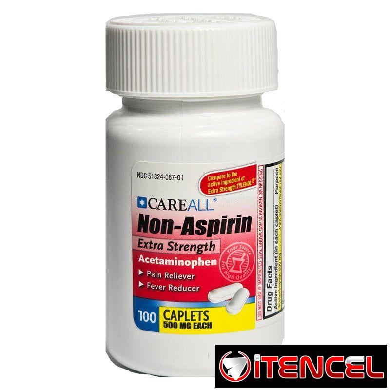 Acetaminophen sin aspirina 100 tabletas 500 mg